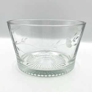 Vintage‎ 1960s Princess House Heritage Floral Clear Glass Bowl Ice Bucket 7"